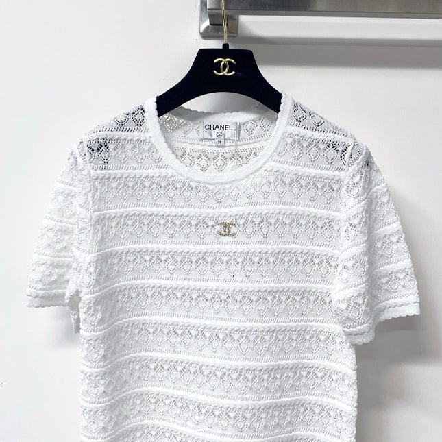 CHANEL 26S SLEEVELESS POLO KNIT TOP STYLE 1138