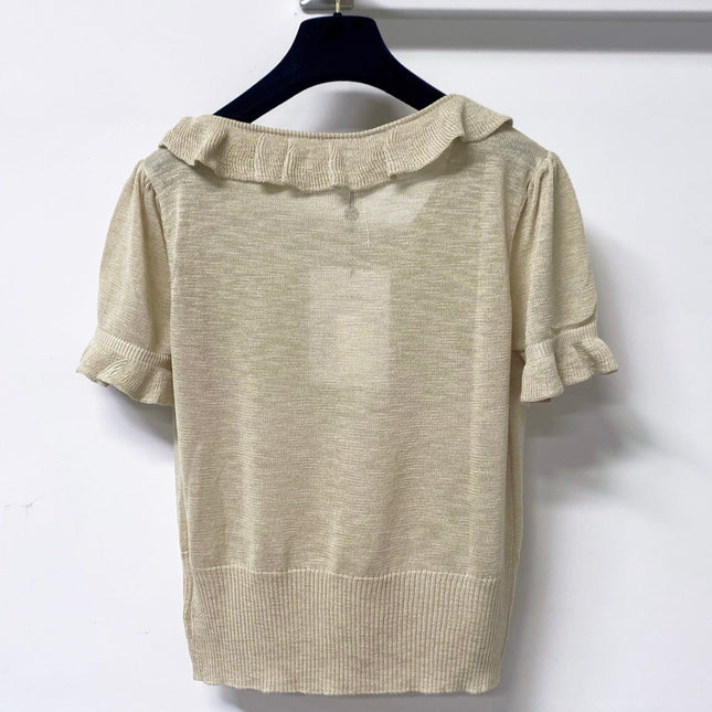 CHANEL 26S SLEEVELESS POLO KNIT TOP STYLE 1141