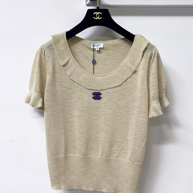 CHANEL 26S SLEEVELESS POLO KNIT TOP STYLE 1141