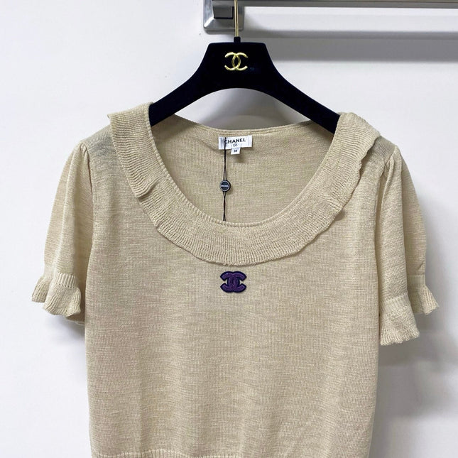 CHANEL 26S SLEEVELESS POLO KNIT TOP STYLE 1141