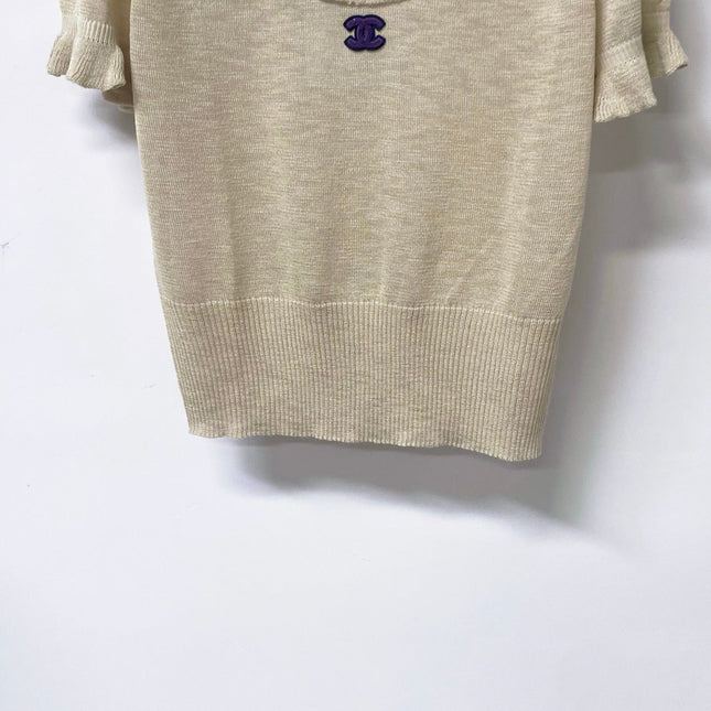 CHANEL 26S SLEEVELESS POLO KNIT TOP STYLE 1141