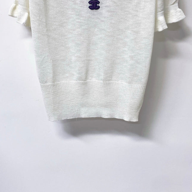 CHANEL 26S SLEEVELESS POLO KNIT TOP STYLE 1140