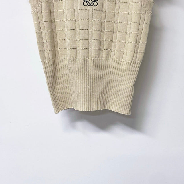 LOEWE 26S SLEEVELESS KNIT POLO TOP 414