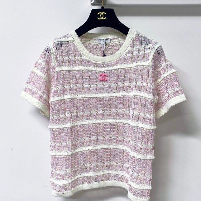 CHANEL 26S SHORT-SLEEVE KNIT TOP STYLE 1144