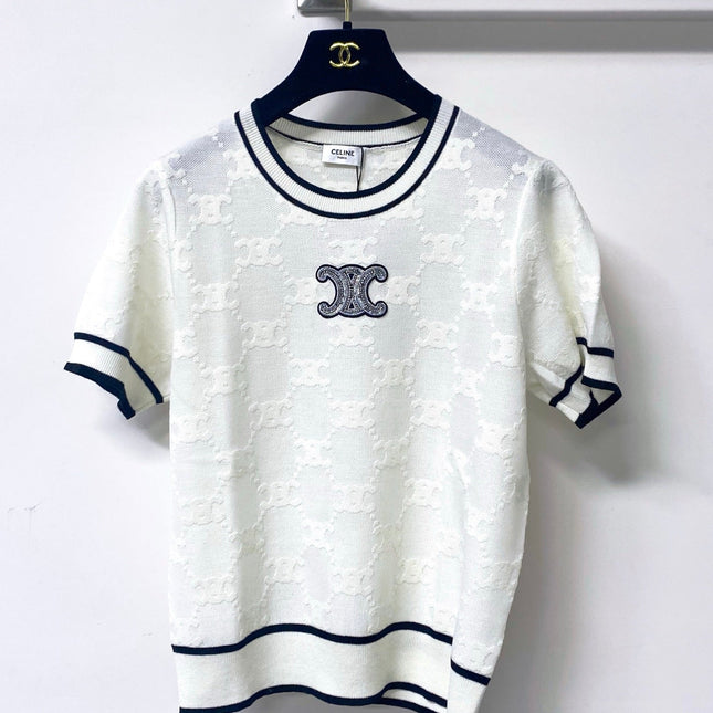 CELINE 26S SHORT-SLEEVE KNIT TOP 476