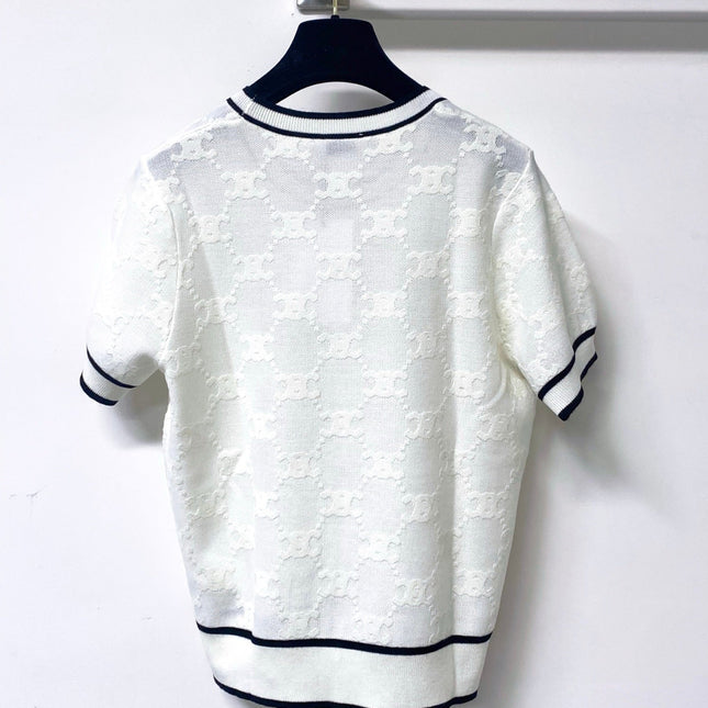 CELINE 26S SHORT-SLEEVE KNIT TOP 476