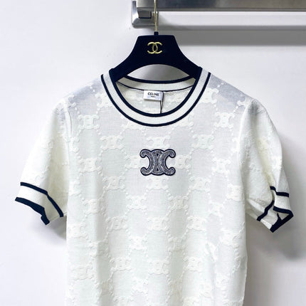 CELINE 26S SHORT SLEEVE KNIT TOP 306