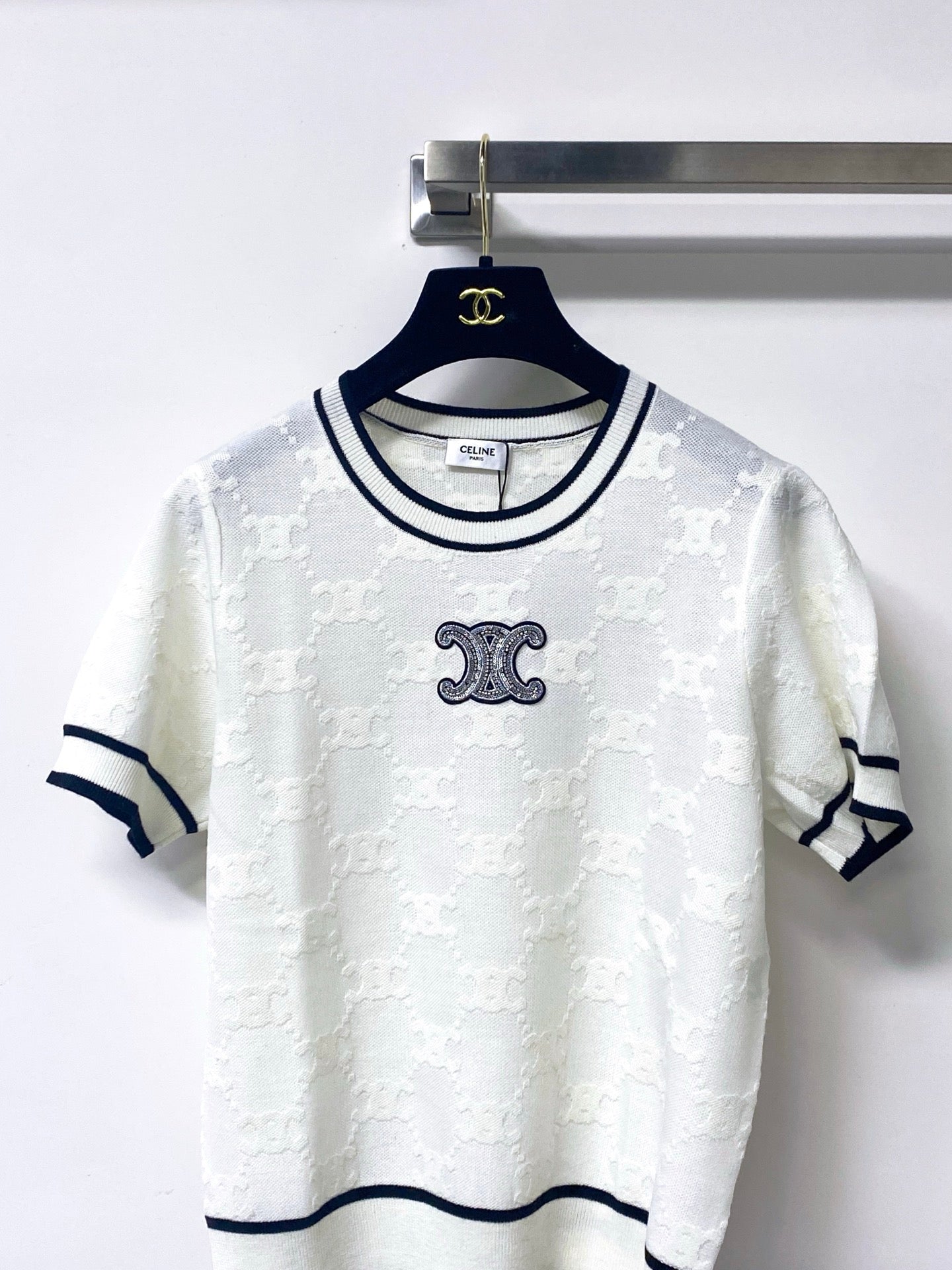 CELINE 26S SHORT-SLEEVE KNIT TOP 476
