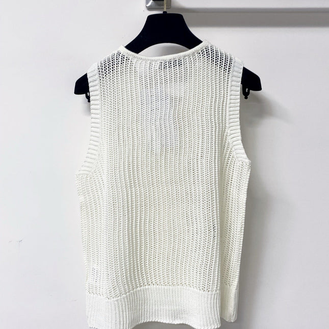 DIOR 26S V-NECK SLEEVELESS KNIT TOP 1243