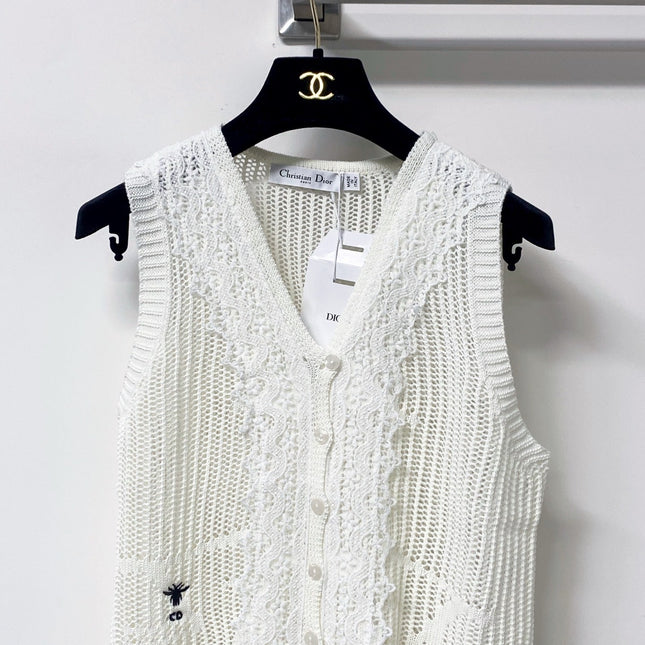 DIOR 26S V-NECK SLEEVELESS KNIT TOP 1243