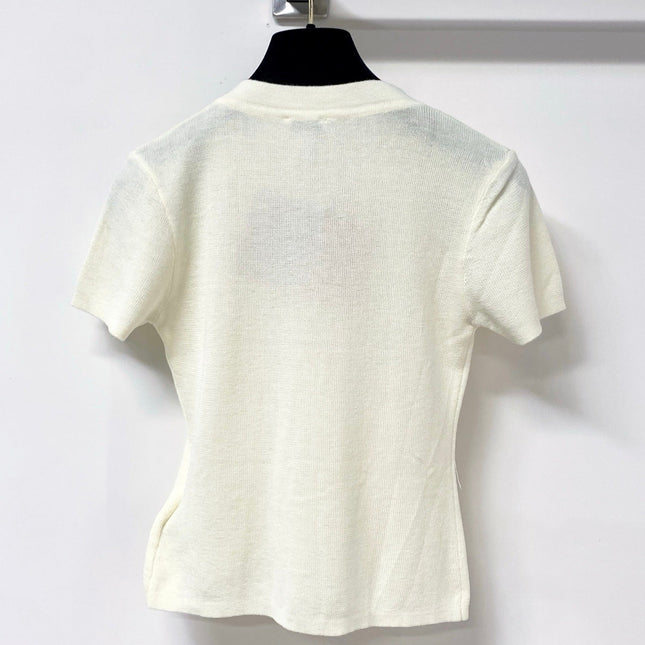 MIUMIU 26S SHORT SLEEVE KNIT CARDIGAN TOP 1240