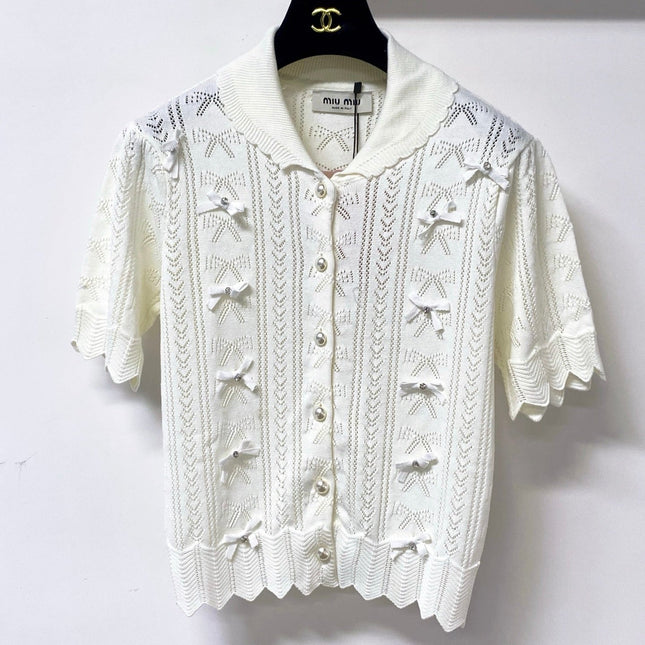 MIUMIU 26S KNIT CARDIGAN TOP 1249