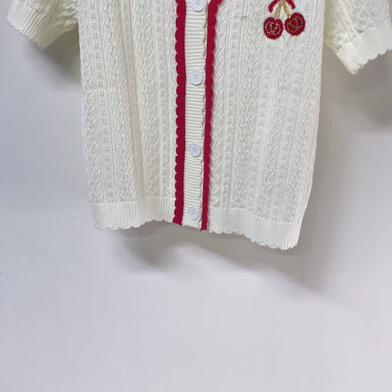 VALENTINO 26S SHORT-SLEEVE KNIT CARDIGAN 470