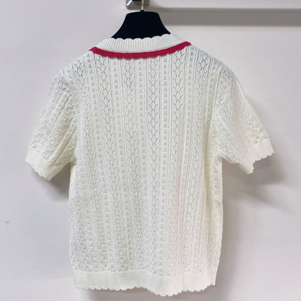 VALENTINO 26S SHORT-SLEEVE KNIT CARDIGAN 470