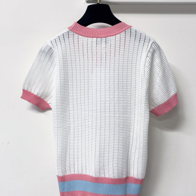 CHANEL 26S SHORT SLEEVE KNIT TOP STYLE 1244