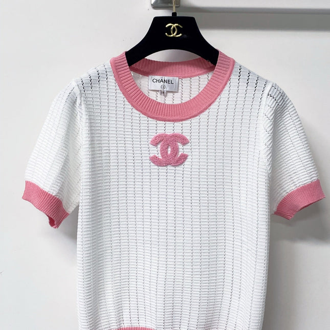 CHANEL 26S SHORT SLEEVE KNIT TOP STYLE 1244