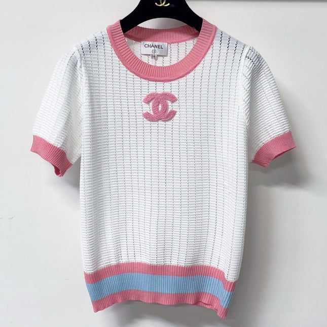 CHANEL 26S SHORT SLEEVE KNIT TOP STYLE 1244