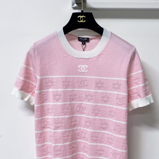 CHANEL 26S SHORT SLEEVE KNIT T-SHIRT STYLE 1266