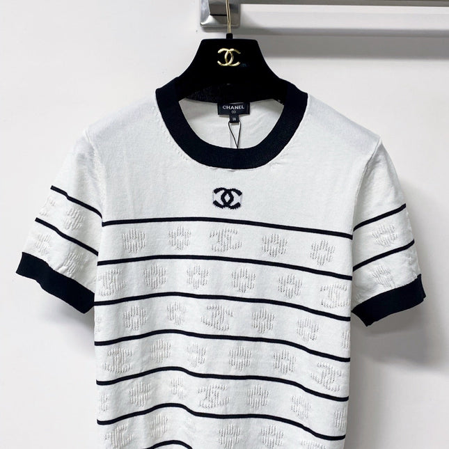 CHANEL 26S SHORT SLEEVE KNIT T-SHIRT STYLE 1265