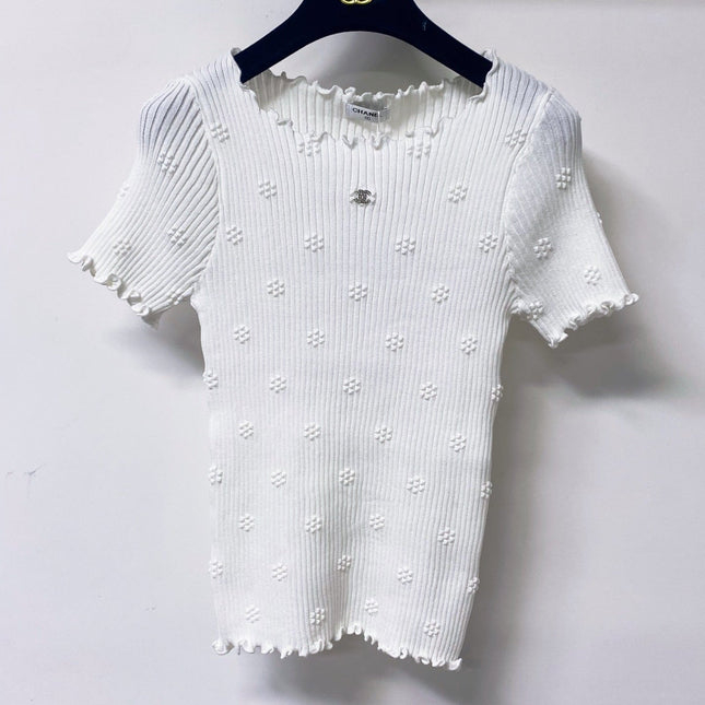 CHANEL 26S KNIT SHORT SLEEVE TOP STYLE 1269