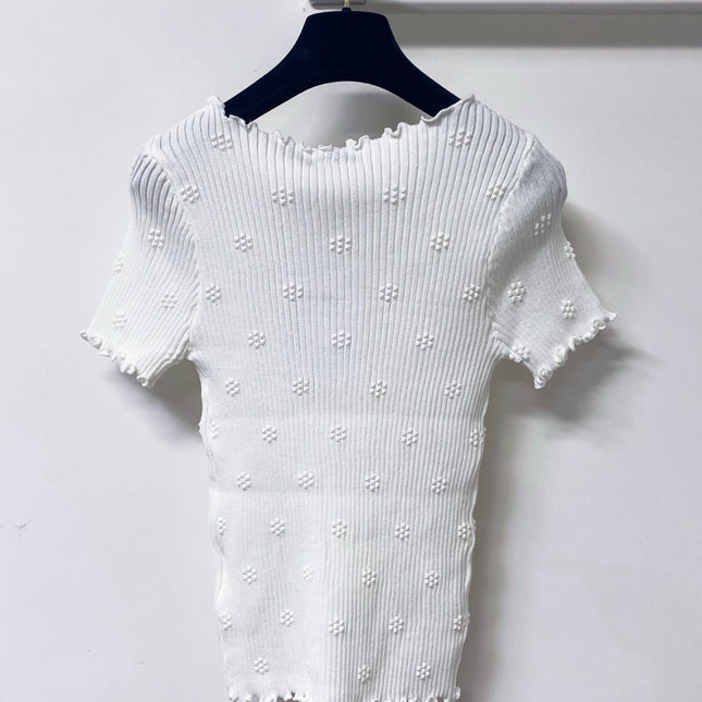 CHANEL 26S KNIT SHORT SLEEVE TOP STYLE 1269