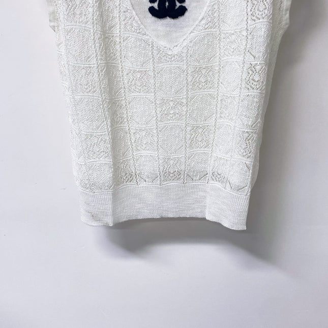 CHANEL 26S KNIT V-NECK TOP STYLE 1271