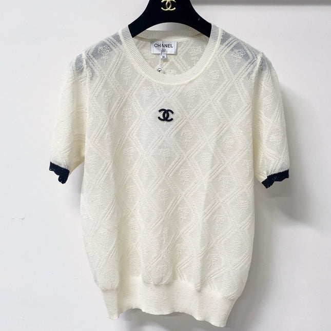CHANEL 26S SHORT SLEEVE KNIT TOP STYLE 1236