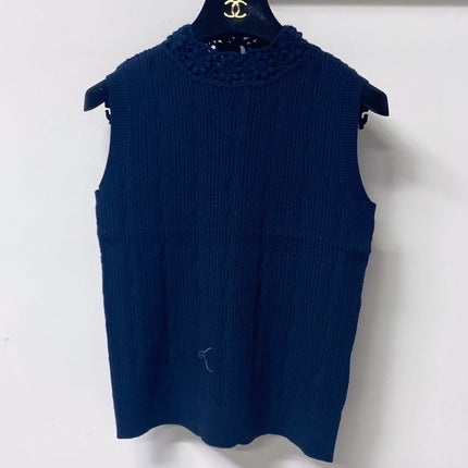 VALENTINO 26S SLEEVELESS CABLE-KNIT TOP 456