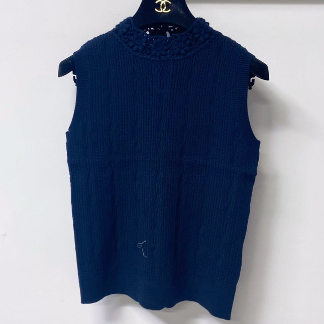 VALENTINO 26S SLEEVELESS CABLE-KNIT TOP 456