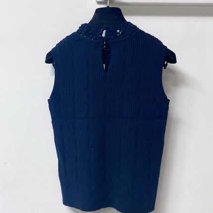 VALENTINO 26S SLEEVELESS CABLE-KNIT TOP 456