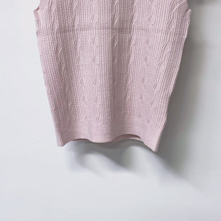 VALENTINO 26S SLEEVELESS CABLE-KNIT TOP 455
