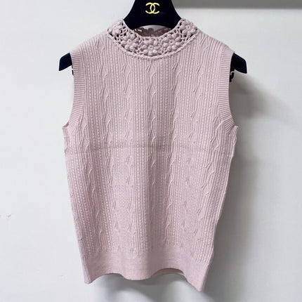 VALENTINO 26S SLEEVELESS CABLE-KNIT TOP 455