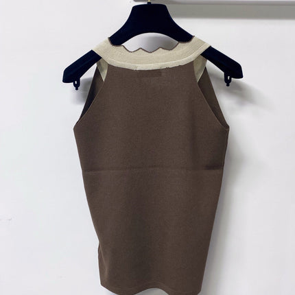 VALENTINO 26S V-NECK SLEEVELESS KNIT TOP 448
