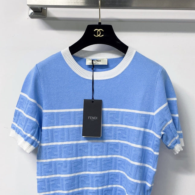 FENDI 26S SHORT-SLEEVE KNIT TOP 300