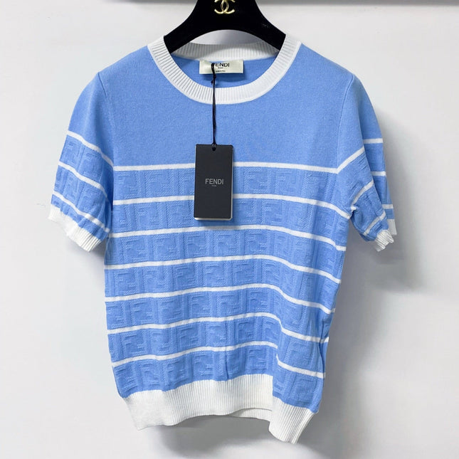 FENDI 26S SHORT-SLEEVE KNIT TOP 300
