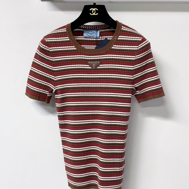 PRADA 26S SHORT-SLEEVE KNIT SWEATER STYLE 955