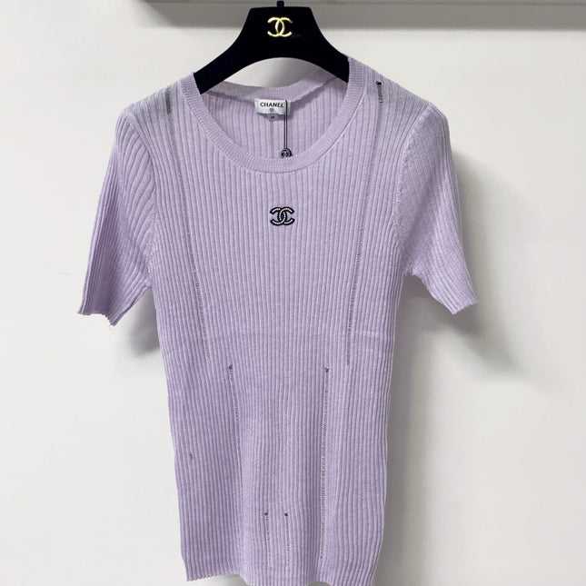 CHANEL 26S SHORT-SLEEVE KNIT TOP 1305