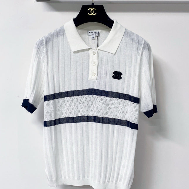 CHANEL 26S SHORT-SLEEVE KNIT POLO 1308