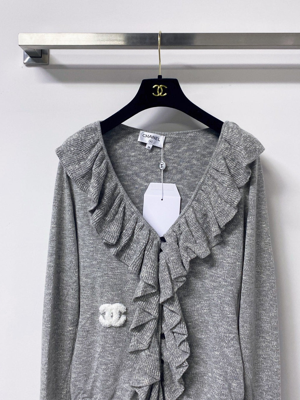 CHANEL 26S RUFFLE KNIT CARDIGAN 1309