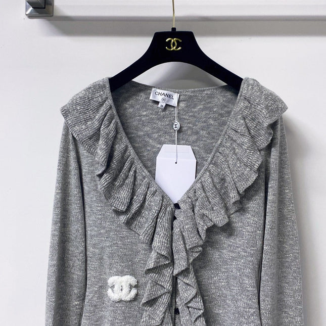 CHANEL 26S RUFFLE KNIT CARDIGAN 1309
