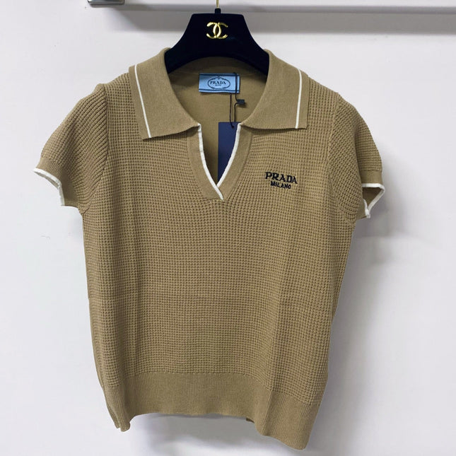 PRADA 26S SHORT-SLEEVE KNIT TOP STYLE 947