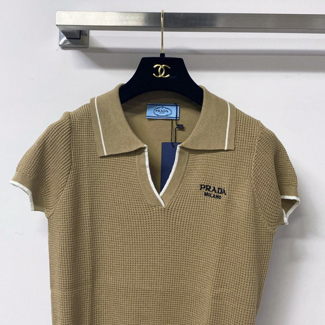PRADA 26S SHORT-SLEEVE KNIT TOP STYLE 947
