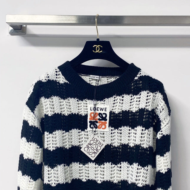 LOEWE 26S OPEN-KNIT STRIPED SWEATER 571