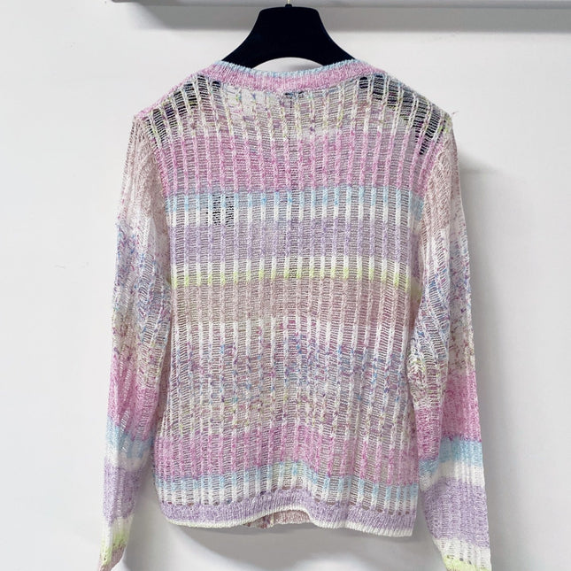 LOEWE 26S PASTEL OPEN-KNIT CARDIGAN 568