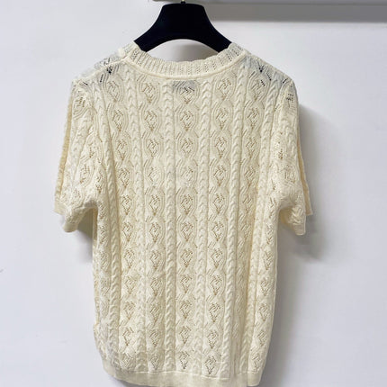 HERMES 26S SHORT-SLEEVE KNIT TOP 622