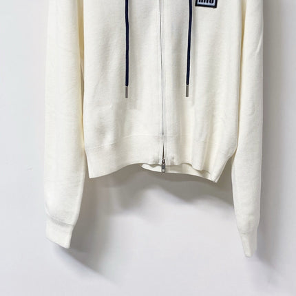 MIUMIU 26S ZIP-UP HOODED KNIT CARDIGAN 1462