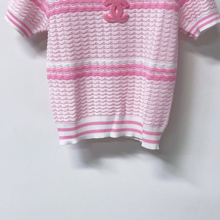 CHANEL 26S SHORT SLEEVE KNIT SWEATER 1648