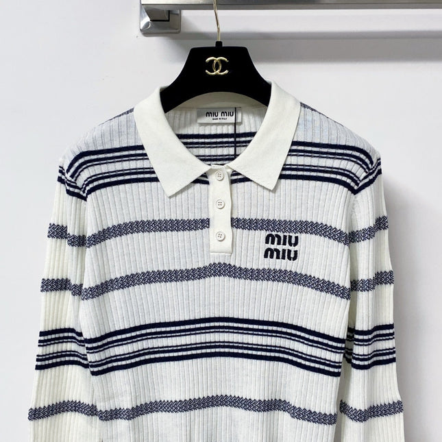 MIUMIU 26S KNIT POLO SWEATER 1468