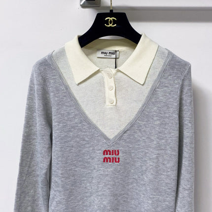 MIUMIU 26S KNIT POLO SWEATER 1466