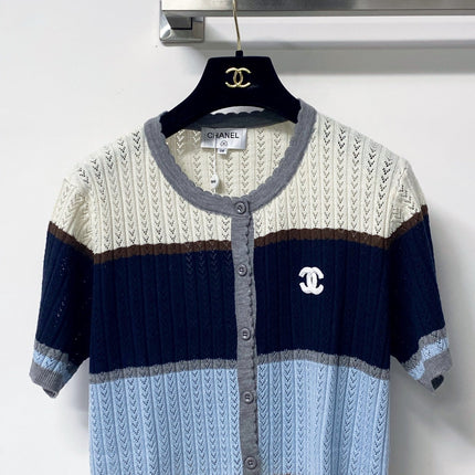 CHANEL 26S SHORT-SLEEVE KNIT CARDIGAN 1640